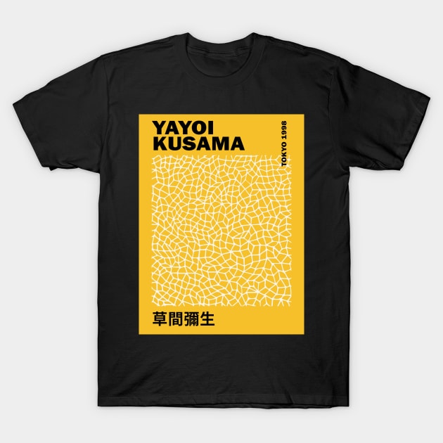 Yayoi Kusama Yellow Lines, Kusama Exhibition Poster, Japanese Wall Art, Canvas Print Poster Design T-Shirt by VanillaArt